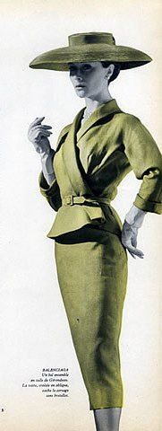 Balenciaga Summer Suit, 1951 1951 Fashion, Cristobal Balenciaga, 50's Fashion, Cristóbal Balenciaga, Summer Suit, Fifties Fashion, Fashion 1950s, Vintage Suits, Vintage Couture