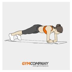 a woman is doing push ups on a yoga mat with the words gym company above her