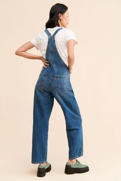 Rent Vintage Fit Overalls from Nuuly. Pick 6 items for $98/month. Free shipping + returns. Overalls And Converse, Overalls Outfit Women, Vintage Fitted Denim Jumpsuit Overall, Vintage Blue Denim Overall Jumpsuit, Blue Retro Denim Overalls, Vintage Full-length Cotton Overalls, Vintage Dark Wash Overalls, Dungaree Outfit, Levi Strauss