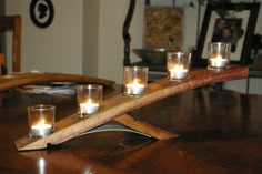 Wine Stave Candle Holder