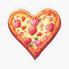 Pizza Love - Cute Kawaii Pizza with Hearts on Food Sticker Design, Pizza Graphic Design, Toy Stickers, Kawaii Food Stickers, Cute Food Stickers, Kawaii Pizza, Sticker Design Ideas, Cute Kawaii Stickers