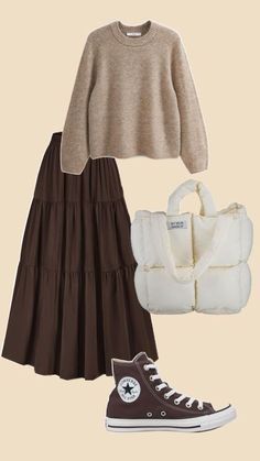 Modest Outfits With Skirts, Sweater Outfits Hijab, Modest Skirt Outfits, Casual Modest Outfits, Aesthetic Modest Outfits, Stylish Modest Outfits, Sweater With Skirt, Modest Girly Outfits, Stylish Outfits Casual