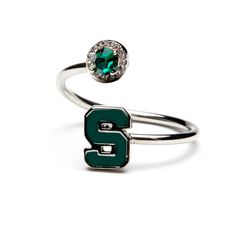 Michigan State Logo, Michigan Jewelry, Football Jewelry, Michigan Gifts, Msu Spartans, Michigan State University, S Ring, Michigan State Spartans, Pandora Bracelet Charms