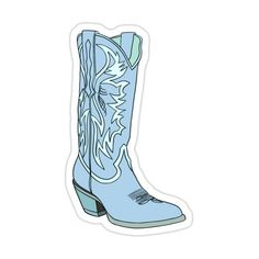 Decorate laptops, Hydro Flasks, cars and more with removable kiss-cut, vinyl decal stickers. Glossy, matte, and transparent options in various sizes. Super durable and water-resistant. Blue Cowboy Boots Wallpaper, Blue Cowboy Boots Print, Coastal Cowgirl Stickers, Cowboy Boots Aesthetic, Cowboy Boot Sticker, Cowgirl Boots Graphic, Blue Cowgirl Boots, Western Water Bottle Stickers, Cowgirl Boots Sticker