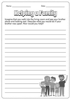 a worksheet for helping a family