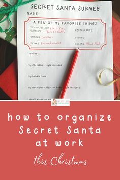 the secret santa survey is here to help you organize your christmas gifts and get organized