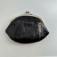 - Vintage Eel Skin Clutch - Excellent condition: like new - Made in Korea Castle Core, Clutch Black, Leather Coin Purse, The 50s, Clutch Handbag, Evening Clutch Bag, Silver Hardware, Purses And Handbags, Evening Bags