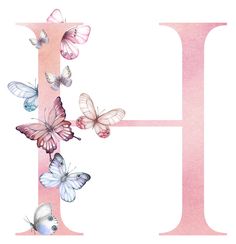 the letter h is made up of butterflies