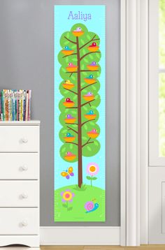 Personalized Baby Birds growth chart Canvas Growth Chart, Baby Growth Chart, Kids Growth Chart, Bird Wall Decals, Height Growth, Growth Charts, Personalized Growth Chart, Glicee Prints, Baby Birds