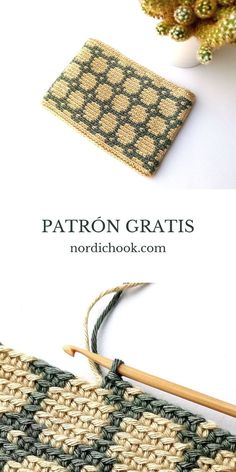 a close up view of a crochet pattern with text overlay that reads patron gratis