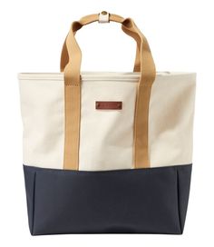 Our rugged, weather-resistant canvas tote now comes in a versatile open-top style. Designed with a puddle-proof bottom for wet grass, boating and more. Spot clean. Water-resistant polyurethane coating on upper part of interior. Durable, puddle-proof coating on outside bottom. Made of rugged, heavy-duty 100% cotton canvas. Antiqued brass hardware and leather trim. Snap closure on handles. Stands upright for easy loading and unloading. Imported. | Nor'easter Tote Bag, Open-Top, Canvas Coated Fabri Outdoor Cotton Bag With Reinforced Handles, Outdoor Canvas Tote Bag With Reinforced Handles, Coated Canvas Bags With Canvas Lining For Outdoor Activities, Coated Canvas Bags With Canvas Lining For Outdoor, Waterproof Canvas Bags, Waterproof Functional Canvas Bags, Functional Waterproof Canvas Bags, Outdoor Coated Canvas Bag With Canvas Lining, Coated Canvas Bag With Canvas Lining For Outdoor