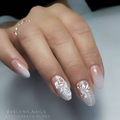 Wedding Day Nails, Beautiful Nail Art Designs, Classy Nail Designs, Glitter Gel Nails, Glam Nails, Nail Art Galleries, Bridal Nails, Classy Nails, Beautiful Nail Art