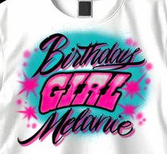 Girls Birthday Shirt, Birthday Girl Shirt, Custom Airbrush T Shirt, Birthday Girl Outfit, Happy Birthday Our Designs are Airbrushed on WHITE STANDARD FIT T SHIRTS.  No Girls/Womens Sizes Available, Sorry.  AVAILABLE SIZES: YOUTH/KIDS: XS (2-4), Small (6-8), Medium (10-12), and Large (14-16) ADULT: Small - XL Please inquire about T SHIRT MEASUREMENTS before placing an order, if needed.  FOR BEST RESULTS: WE RECOMMEND OUR AIRBRUSHED ITEMS TO BE HAND WASHED IN COLD WATER ONLY, NO BLEACH OF ANY KIND Girls Birthday Shirt, Airbrush T Shirts, Custom Airbrushing, Birthday Girl Outfit, Birthday Girl Shirt, Girl Shirt, Girls Birthday, Birthday Shirt, Birthday Girl