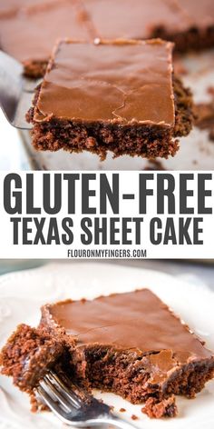 Bake the best ever recipe for moist gluten-free Texas sheet cake, topped with rich, fudgy chocolate icing. Originally my Aunt Jennie's family-favorite chocolate cake recipe, I've swapped ingredients to make this an easy gluten-free dessert anyone can make. The best part is you can't even tell it's gluten-free! Chocolate Texas Sheet Cake, Texas Chocolate Sheet Cake, Chocolate Sheet Cake Recipe, Glutenfri Baking, Gluten Free Cake Recipe, Texas Sheet, Gluten Free Chocolate Cake, Easy Gluten Free Desserts, Texas Sheet Cake