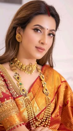 Bidya Sinha Mim, Indian Bride Makeup, Bridal Jewellery Inspiration, Trending 2023, Bridal Sarees South Indian, Bridal Necklace Designs, Fashionable Saree Blouse Designs, Saree Designs Party Wear, Indian Dresses Traditional