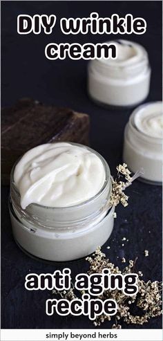 Try this DIY wrinkle cream anti aging recipe for a homemade solution to mature skin. This light herbal cream, made with elderflower tea, coconut oil, beeswax, lanolin, and leucidal liquid, hydrates and improves skin elasticity, leaving it youthful and radiant. Find more healing plants, herbal oils, face moisturizer recipes, and Healing Flowers at simplybeyondherbs.com. Homemade Face Cream Anti Aging, Diy Anti Wrinkle Face Cream, Diy Wrinkle Cream Anti Aging, Homemade Anti Aging Face Cream, Homemade Anti Wrinkle Cream, Anti Aging Face Cream Diy, Elderflower Tea, Diy Wrinkle Cream, Diy Anti Aging Cream