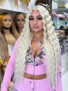 This Icy Crimped Blonde 13x4 lace wig offers a natural and comfortable fit, making it perfect for everyday wear. A touch of elegance and versatility to any look. Crafted with high-quality materials, this lace wig provides long-lasting durability and style . They are 13x4 HD Lace Wigs 150% density Crimps Wig, Wig With Crimps, Lace Front Crimps, Blonde With Crimps, Blonde Wig With Crimps, Blonde Crimped Hair, Blonde Hair Crimped, Blond Wig, Hd Lace Wigs