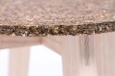 a close up view of a table with wood grain on it's surface,