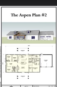 the aspen plan 2 is shown in two different sections, with an open floor plan and