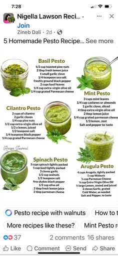 Homemade Pesto Recipe, Cilantro Pesto, Homemade Pesto, Toasted Pine Nuts, Nigella Lawson, Pesto Recipe, Pesto Sauce, Basil Pesto, Basil Leaves