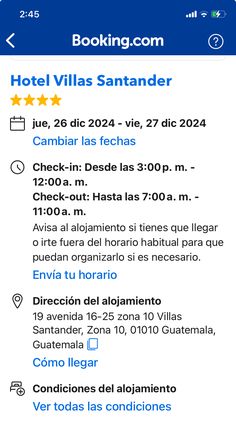 hotel vias sanandaer on the app store's mobile page, showing its location