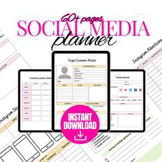 the social media planner with text overlay