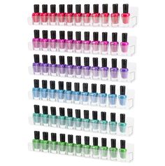 PRICES MAY VARY. 【Elegant Nail Polish Organizer Wall】 Elevate your space with our Wall Mount Nail Polish Rack, meticulously designed to showcase and organize your favorite nail polish brands such as Opi, China Glaze, Nubar, Essie, and more. Create a stunning wall display for your nail polish and essential oil bottles. 【Versatile Storage Solution】 Beyond gel nail polish, this nail polish shelf offers multi-functional storage. Safely stow away lipsticks, tattoo inks, perfumes, sunglasses, paint an Nail Polish Wall Rack, Essential Oils Organization, Organize Makeup, Paint Organization, Wand Organizer, Nail Polish Holder, Wall Mounted Shelf, Nail Polish Rack, Acrylic Nail Polish