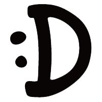 a black and white photo of the letter d