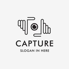 the logo for capture is designed in black and white, with an image of a camera