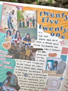 a collage of pictures and words on a piece of paper that says twenty five twenty one