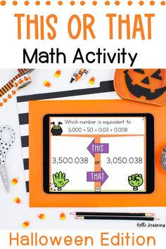 this or that math activity is perfect for halloween