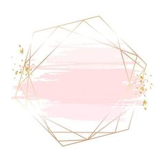 an abstract pink and gold background with lines, dots and stars in the center on a white background