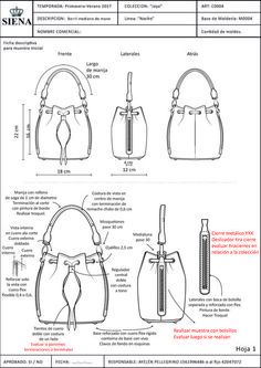 an instruction manual for how to make a handbag with the measurements and instructions on it