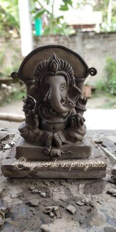 Ganesha Idol Clay, Eco Friendly Ganesha, Ganesh Art Paintings, Janmashtami Decoration, Ganapati Decoration, Modern Art Canvas Painting