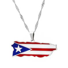 PRICES MAY VARY. 💖Material:💖This product is made of high-quality stainless steel. 💖Pendant Size:💖Height:40MM(1.57"),Width:15MM(0.59"). 💖Chain Information:💖Puerto rico necklace comes with pendant and a wave chain.Chain length:50CM(20"),width:2.0MM. 💖Product Design:💖This necklace can also be used as a symbol of punk rock style to show off your tastes. It is suitable for wearing at concerts, parties and other fashionable occasions to add personality to the outfit. 💖Ideal Gift :💖Map neckal Puerto Rico Map, Punk Rock Style, Simple Rings, Map Pendant, Punk Rock Fashion, Brand Jewelry, Add Personality, Classic Fashion, Rings Simple