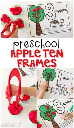 an apple themed printable worksheet for preschool to practice the number 3 with apples