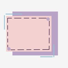 a pink square with lines on it and a blue rectangle in the middle that says,