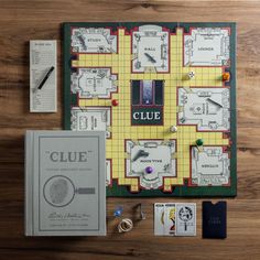 the clue board game and its contents