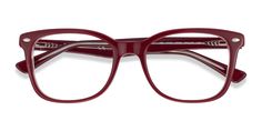 Burgundy square eyeglasses available in variety of colors to match any outfit. These stylish Full-Rim, Large - sized Acetate eyeglasses include a case. 2-day Delivery available: for only $19, your new eyeglasses will reach your doorsteps in two business days. The price includes free 1.5 Clear Single Vision Lenses and can change based on options selected during the checkout process. Ray Ban Frames, Discover Your Style, Frame Eyeglasses, Square Eyeglasses, Geek Chic, Timeless Classic, Color Combos, Ray Ban, Your Style