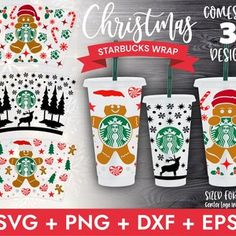 starbucks christmas svg and dxf files