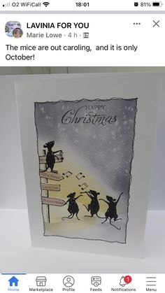 an image of a christmas card with mice on it