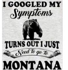 i googled my symptons turns out i just need to go to montana