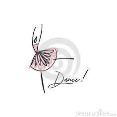 a dancing bird with the word dance on it's chest and wings, drawn by hand