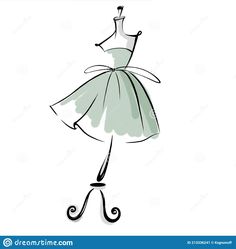 a dress on a mannequin with an elegant skirt