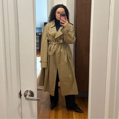 Authentic Burberry Trench Coat Circa 20th Century In Excellent Condition. Sourced From A Wholesale Vintage Dealer For Myself But Sadly A Little Too Big For Me. It’s A Men’s Size 46, Which Translates To The Perfect Oversized Look For Mid Size Girlies, Or A More Tailored Look For Plus Size Girlies, And You Can Cinch It In The Waist As Pictured To Give It Shape. For Reference, I’m A Size 8. When The Brand Started, It Was Known As Burberry But With Time, The Name Changed To Burberrys. Due To Unknown Trench Coat Plus Size, Vintage Burberry Trench Coat, Burberry Trench, Burberry Trench Coat, Burberry Jacket, Vintage Burberry, Mid Size, 90s Vintage, 20th Century