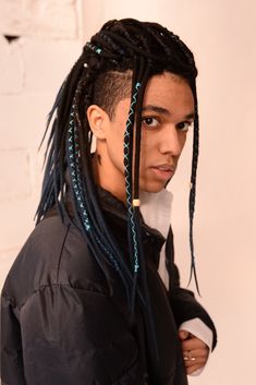 "Transform your hairstyle into a unique work of art with our wool dreads! Made from high-quality wool, these dreadlock extensions are perfect for anyone looking to add some texture and depth to their locks.  📏 Length: 45-50 cm (18-20\") 🌈 Colours: Black -> Navy blue  ✏️ YOU CAN CHOOSE:  DE - double ended dreads. And it will be a good choice if you want to have big dreads.  SE - single ended dreads. Usually use as extensions to real dreads, or for fine hair  ✨ NUMBER OF DREADS: Full head: 60 DE Blue Dreadlocks, Dreads Locks, Blue Dreads, Black To Blue Ombre, Dread Hair Extensions, Black Dreads, Red Hair Accessories, Black Red Hair, Double Ended Dreads