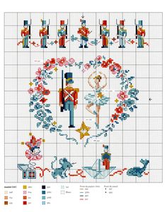 a cross stitch pattern with an image of the nutcrackers and other characters