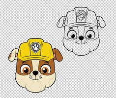 a cartoon dog wearing a fireman's hat and looking at the camera with an angry