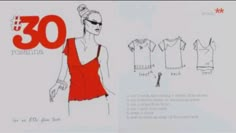 an advertisement for a women's clothing line with the number 30 in red and white