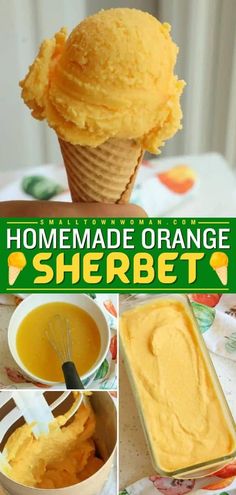 homemade orange sherbet ice cream recipe